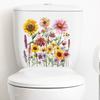Plants Flowers Sunflowers Butterflies Wall Stickers Toilet Sticker Bathroom Toilet Cover Refrigerator Sticker Wc Decoration