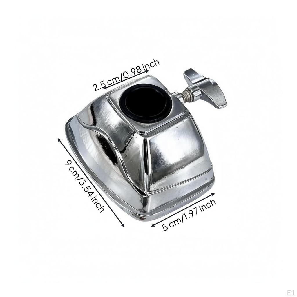 Drum Bracket with Tightening Knob Metal Mounting Silver for Drummers