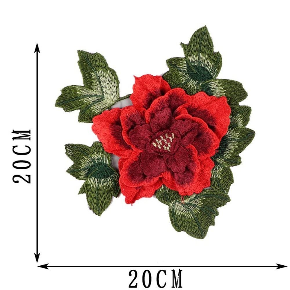 Fashion Elegant Peony Embroidery Patch Floral Embroidery Large Flower Patch Sewing Accessories