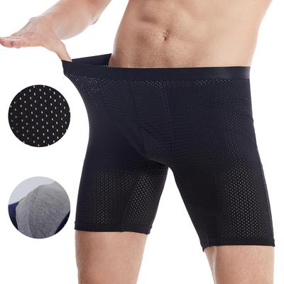 Pánské boxerky s dlouhými nohavičkami Ice Silk spodní prádlo Síťované šortky Pohodlné kalhotky sportovní spodní prádlo Kalhotky Velká velikost L XL XXL 3XL 4XL 5XL 6XL