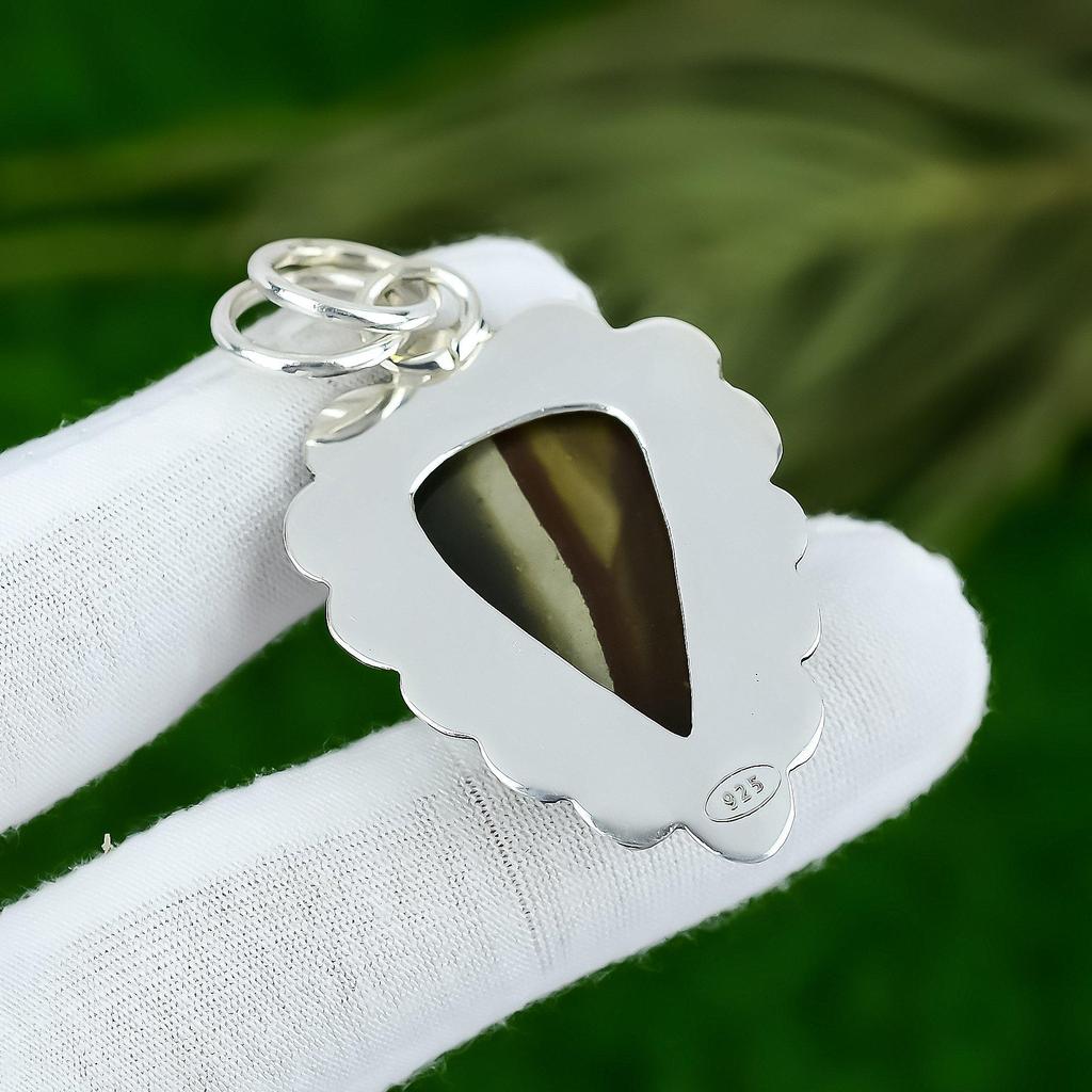 Polychrome Jasper Gemstone 925 Silver Birthday Daughter Bezel Pendant Jewelry