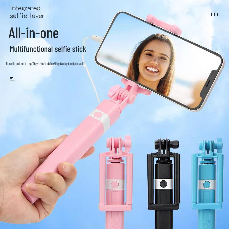 Compact Folding Selfie Stick for Android Type-C - Mini Wired Control, Portable Telescopic Design, Perfect Gift