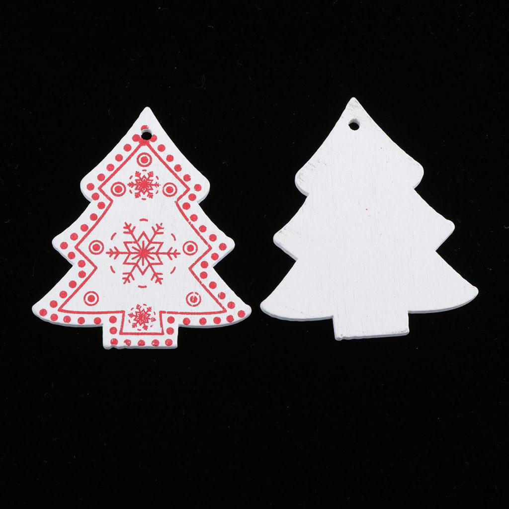 10 Pieces Of Wood Shapes Labels DIY Christmas Ornaments