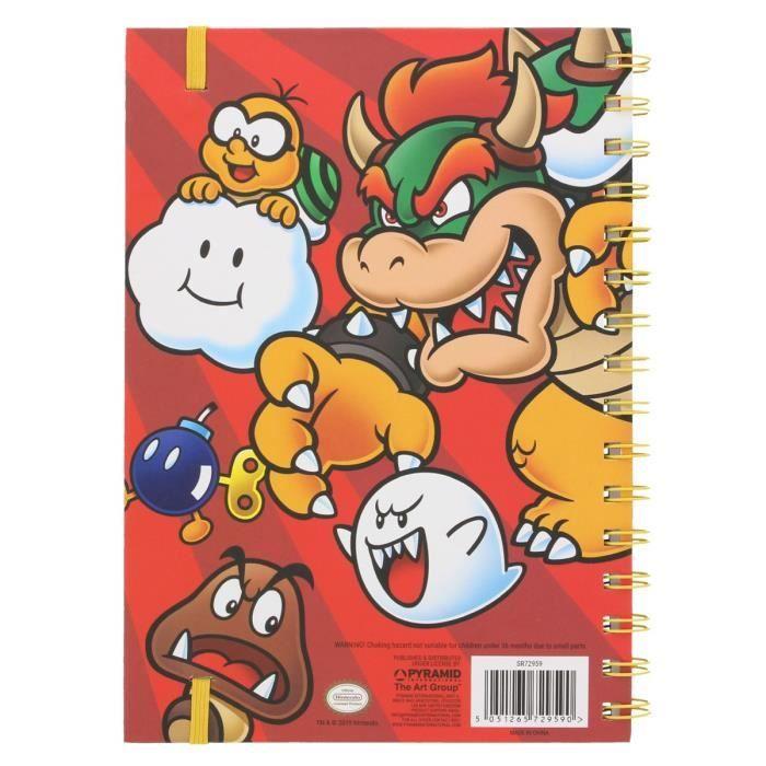 Carnet de note - nintendo - super mario - a5 - rouge - ligne simple