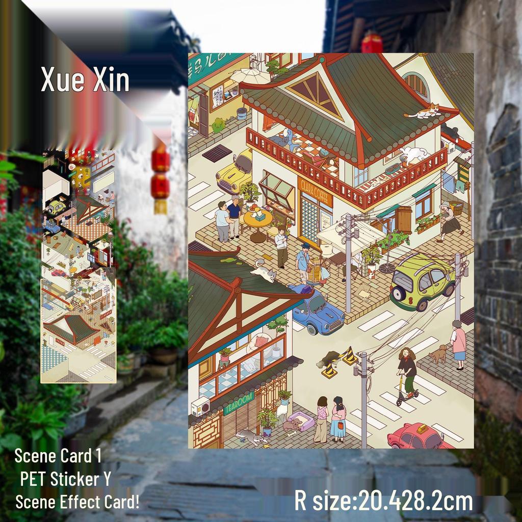 3D Large-Scale Scenery Sticker: DIY Visual Stacking Miniature Scene, No Cutting Needed