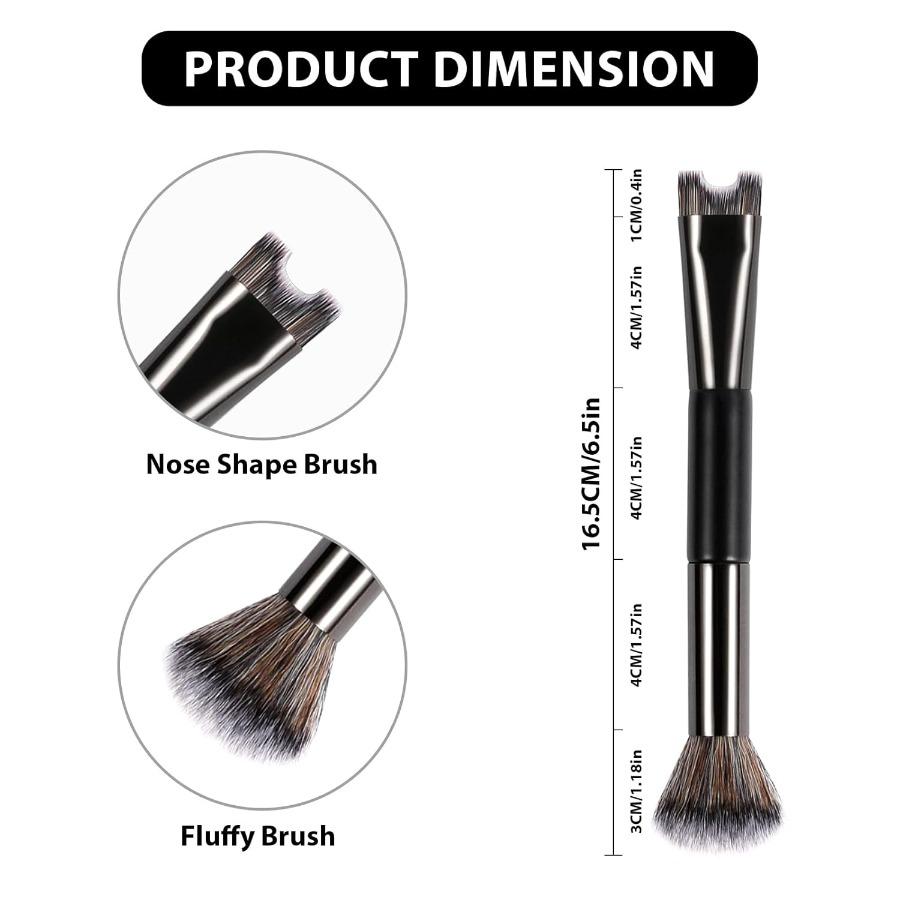 2-in-1 Nose Contour Brush, Dual-Ended U Shape for Precision Sculpting & Blending, Professional Defining Makeup Tool