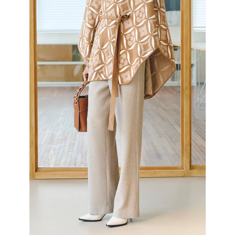 JUZUI Women's Winter Striped Commuter Casual Pants
