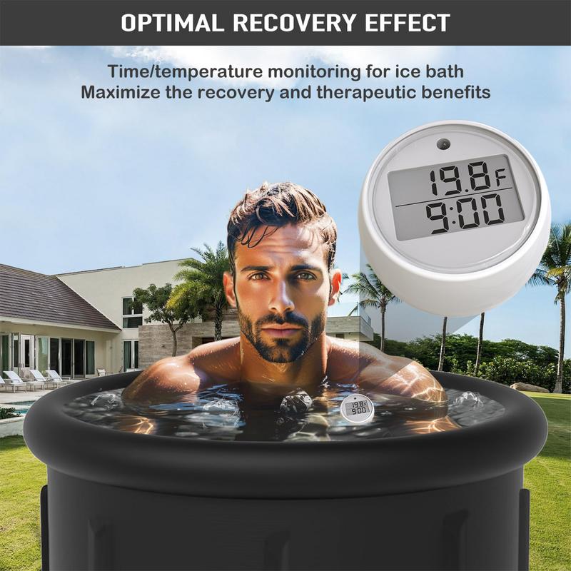 Kaltwasserbad Thermometer Langlebige Wasserdichte Poolthermometer LED-Anzeige Eisbad Kaltwasserbad Zubehör mit Timer