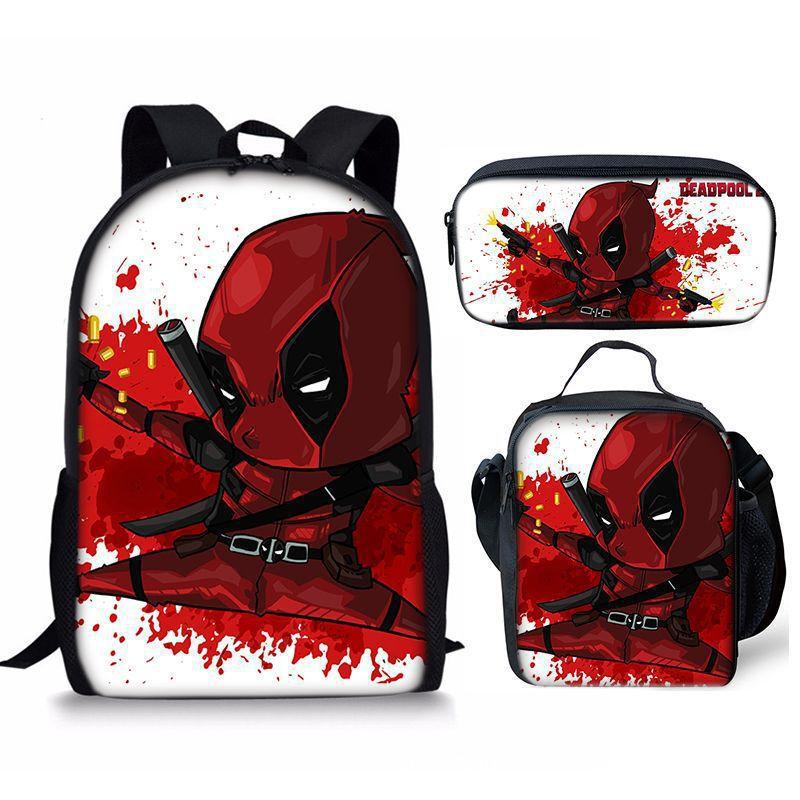 Backpack Satchel Pencil Case Three-Piece Set Student Schoolbag Cartoon Children'S Backpack