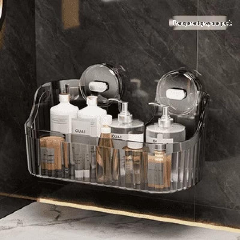 

No-Drill Wall-Mounted Bathroom Suction Shelf & Cosmetic Organizer