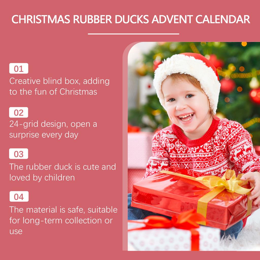 DOWMOO Christmas Advent Rubber Duck Blind Box Little Yellow Duck Christmas Cartoon Toy Children's Gift Blind Box