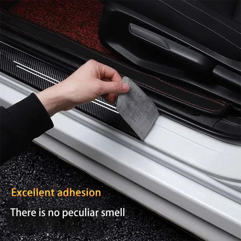 New Universal Imitation Carbon Fiber Leather Car Door Sill Protection Strip Tough And Durable Decorative Car Sticker Accessories