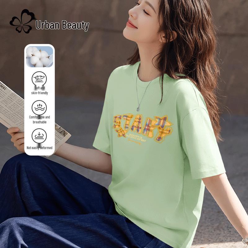 City Lady Women s Cotton Graphic Print Short Sleeve T-Shirt 2XL