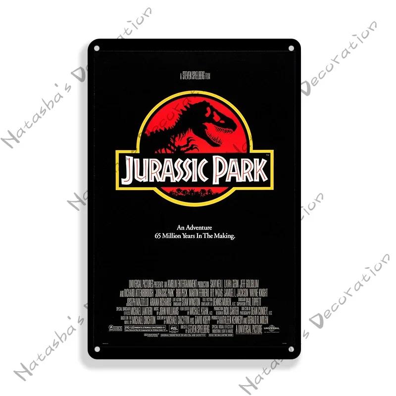 Movie Jurassic Park Metal Tin Sign E.T. Metal Signs Poster JAWS Vintage Poster Old Decorative Plate Metal Plaque Wall Plate