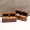 1PC Ring Earring Holder for Wedding Proposal Soft Lining Double Slot Walnut Wooden Romantic Ring Box Gift Display Packaging Case