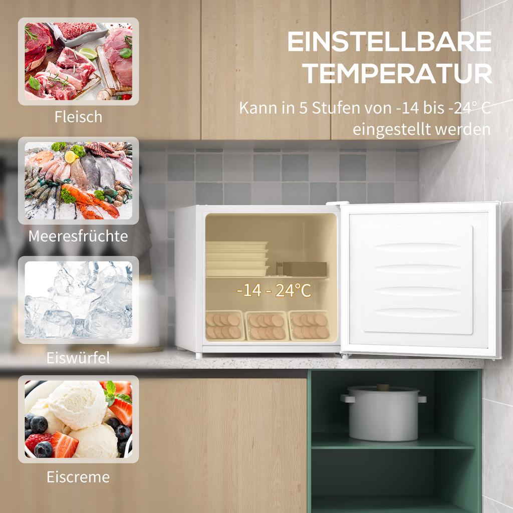 Mini Congelatore, Scatola Congelatore da 35 L, Controllo della Temperatura a 5 Livelli, Bianco