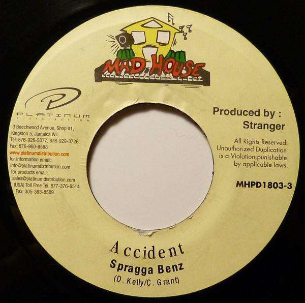 

7inch Record SPRAGGA BENZ - Accident MHPD18033 Mad House Jamaica Reggae, Ska & Dub Used