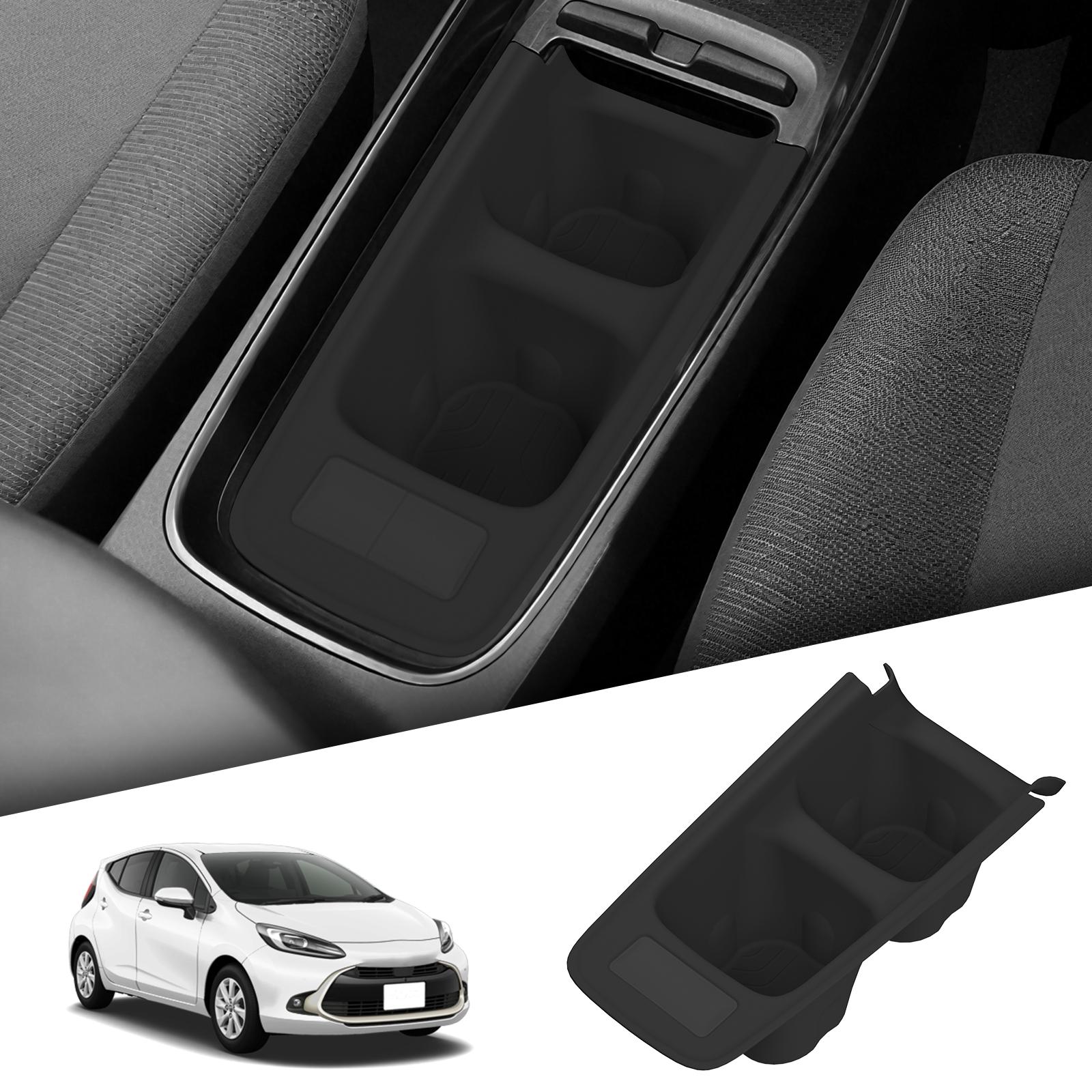 

for Toyota AQUA 2025-2025 Silicone Car Center Control Cup Holder Drink Center Storage Box Automotive Interior Accessories Black