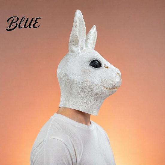 Maschera Comoda per Spettacolo Teatrale Testa di Coniglio Adulti Coniglio Realistico Cappuccio in Lattice Non soffocante Halloween Cuscino per il Viso Costume Animale