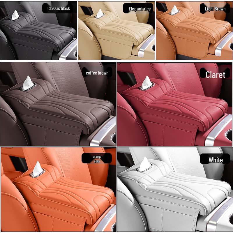 Nezha X/LGT Armrest Box Mat & Tissue Box Storage Organizer Wine Red