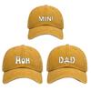 DAD MOM MINI Printed Dad Mama Mini Love Caps Washed Cotton Adjustable Embroidery Baseball Cap Outdoor Sunscreen Hats