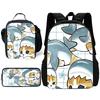 Child School Funny Cat M-mofusands-Backpack with Lunch Bags ,Pencil Bags ,School Bags for Boys Girls Best Gift
