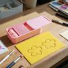 Powder Box with Sliding Cover Cornstarch Tapper for Polymer Clay, Container Crafting Removable Filter & Brush, Anti-stick Tool Clay Cutter PLA