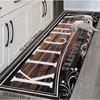 Rustic Wood Grain Kitchen Mat Love in the Kitchen Vintage Floral Border Non Slip Rug Washable Laundry Room Home Decor