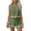 Women's Fashionable Sleeveless Vest And Shorts Set