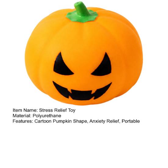 Pumpkin Stress Relief Toy Halloween Cartoon Ball Squeeze for Relieve Relaxation Anxiety Creepy Sensory Fidget Toy Party Favors Portable Ball