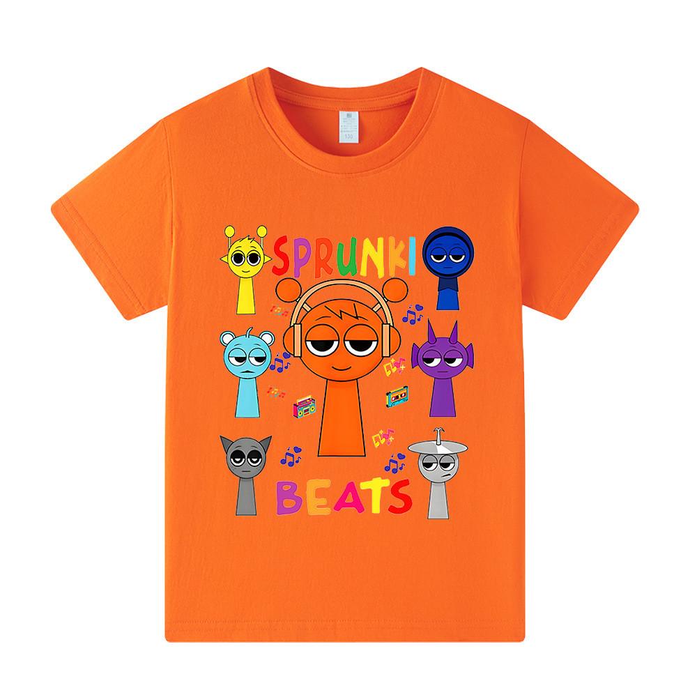 A1014 Kids Boys Girls Sprunki Casual Short Sleeves T-shirt