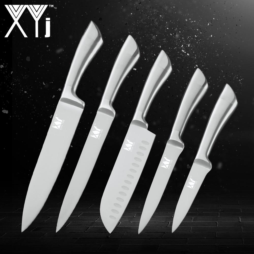 Buy XYj 5PCS Stainless Kitchen Knife Set 7Cr17mov Stainless Steel