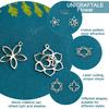 UNICRAFTALE 20pcs 5 Styles Flower Hollow Charm Open Back Bezel Pendants Stainless Steel Frame Charms Dangle Charms Yoga OM Lotus for Resin Pressed