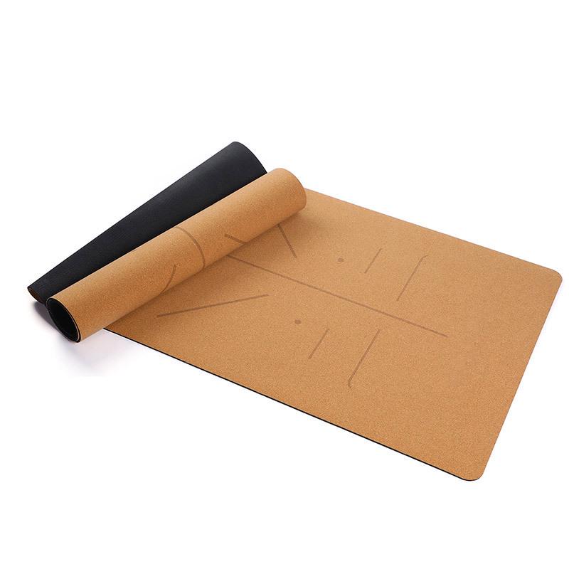 Professional Non-Slip Sweat-Absorbent Cork Rubber Yoga Mat for Hot Yoga and Fitness