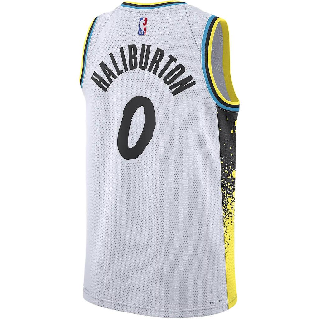 Nike X NBA Dri-Fit Pacers Haliburton 24-25 City Edition SW Logo Pullover Letter Basketball Jersey Unisex Jersey White FQ4344-101