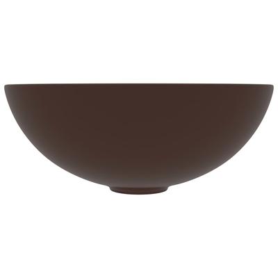Ceramic Wash Basin Dark Brown Round