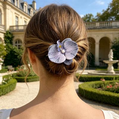 Mädchen Haarnadel Imitation Perlen Verzierungen Chinesischer Stil Phalaenopsis Form Haarspange Stabiler Halt Keine Beschädigung Seiten Haarspange