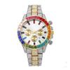 Top Brand New Full Diamond Roman Scale Calendar Fashion Men's Watch Men's Quartz Watch