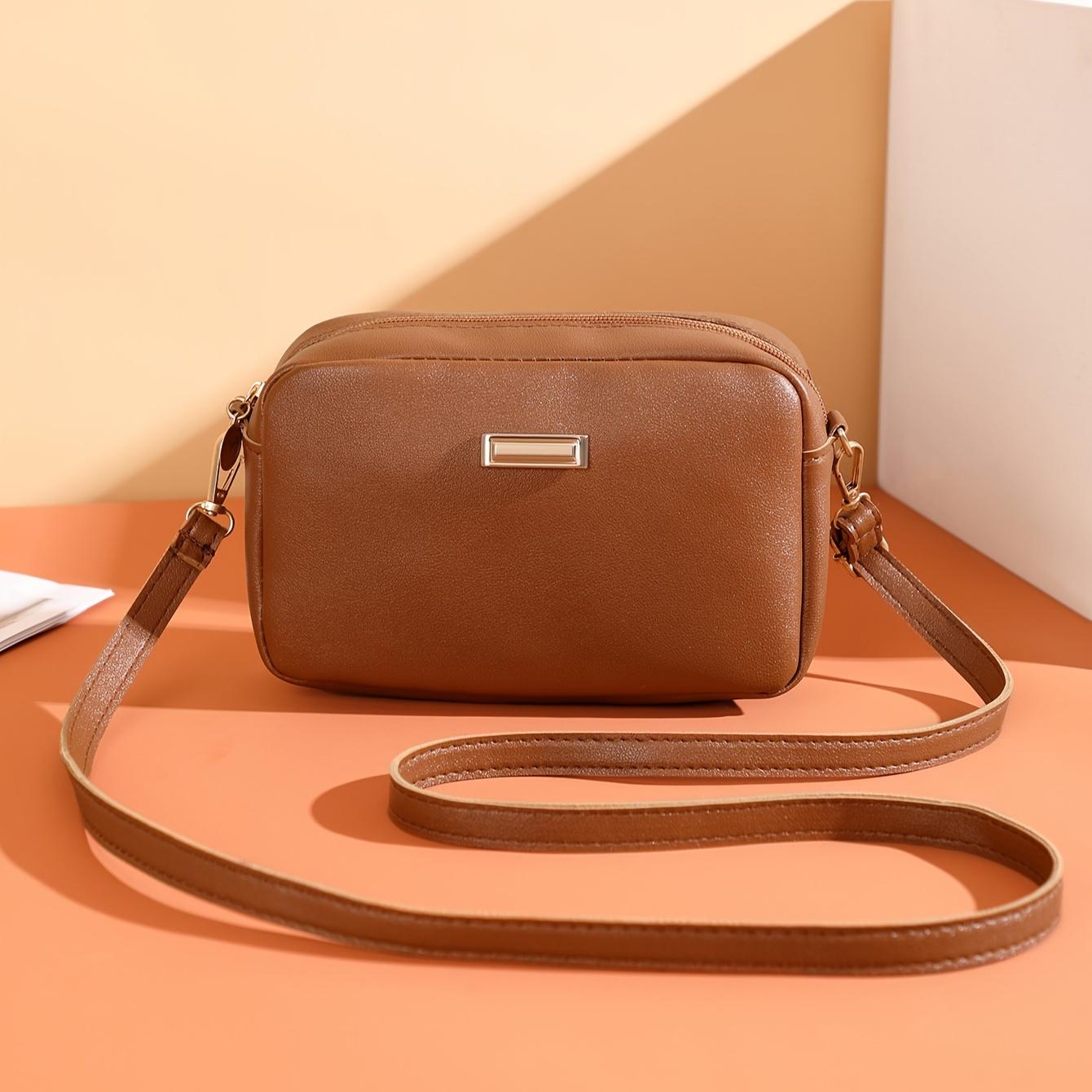 

Solid Color Stylish And Minimalist Women S Camera Bag, Lightweight Crossbody Bag, Single Shoulder Bag коричневий
