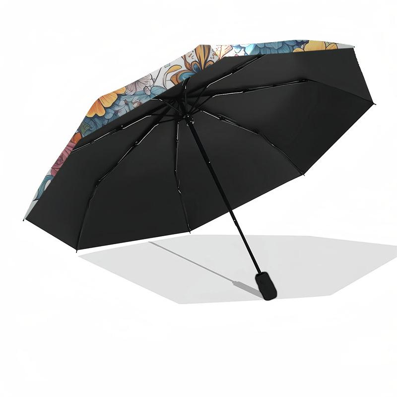 1pc Day of the Dead Floral Skull Umbrella with Plastic Handle,Suitable for All Seasons Home Travel Outdoor UmbrellaDD1574