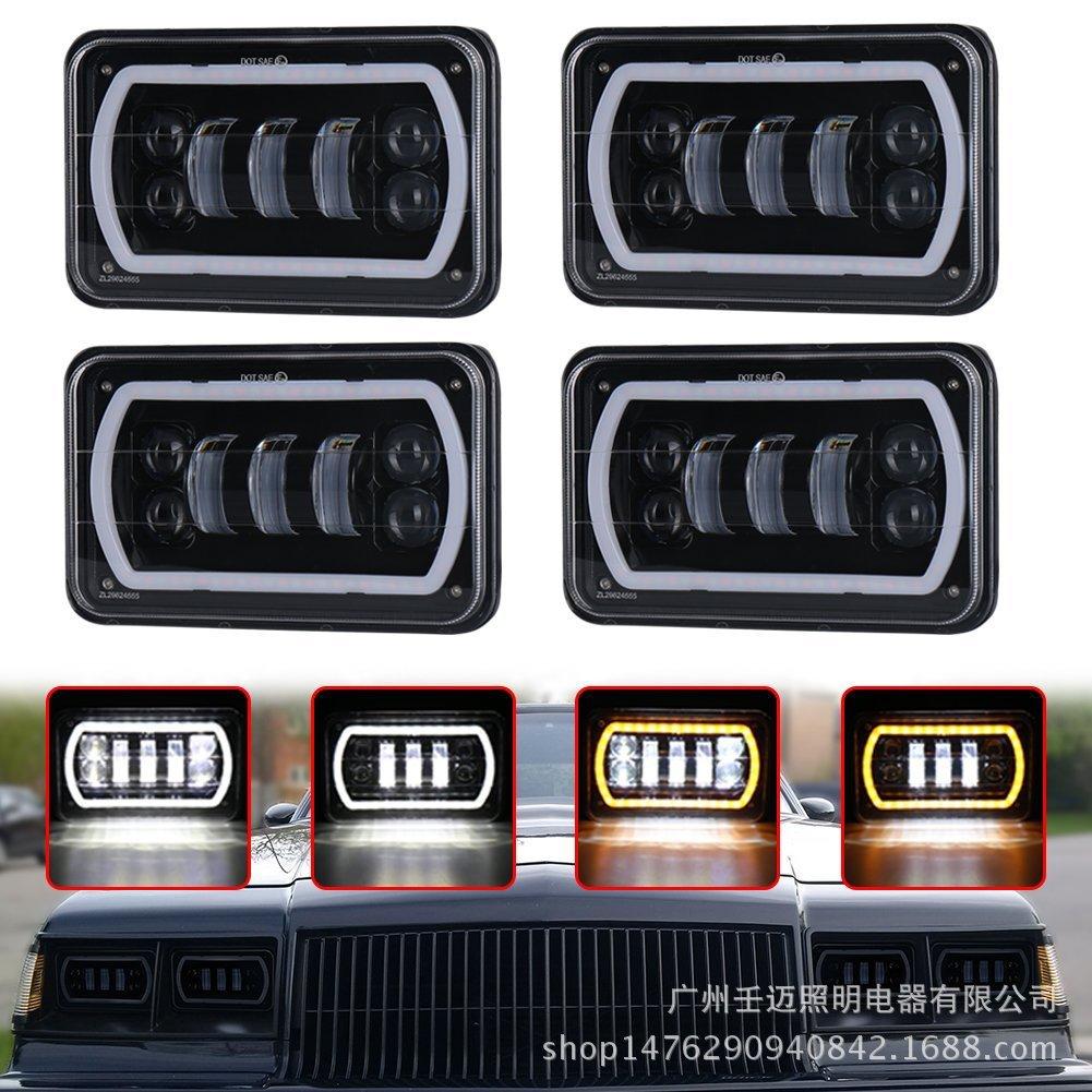 

5-дюймовая квадратная светодиодная фара 4x6 с указателем поворота для грузовиков и легковых автомобилей Die-cast aluminum alloy