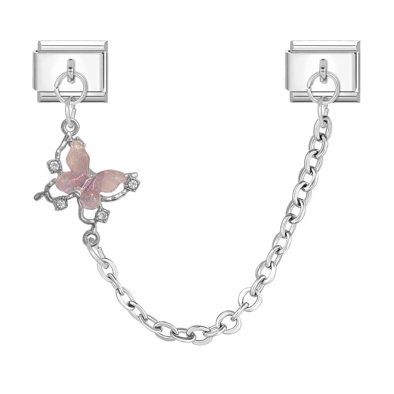 Simple Design Butterfly Star Heart Tassel Chain Pendant Italian Charm Links Fit 9MM Stainless Steel Bracelet DIY Making Jewelry