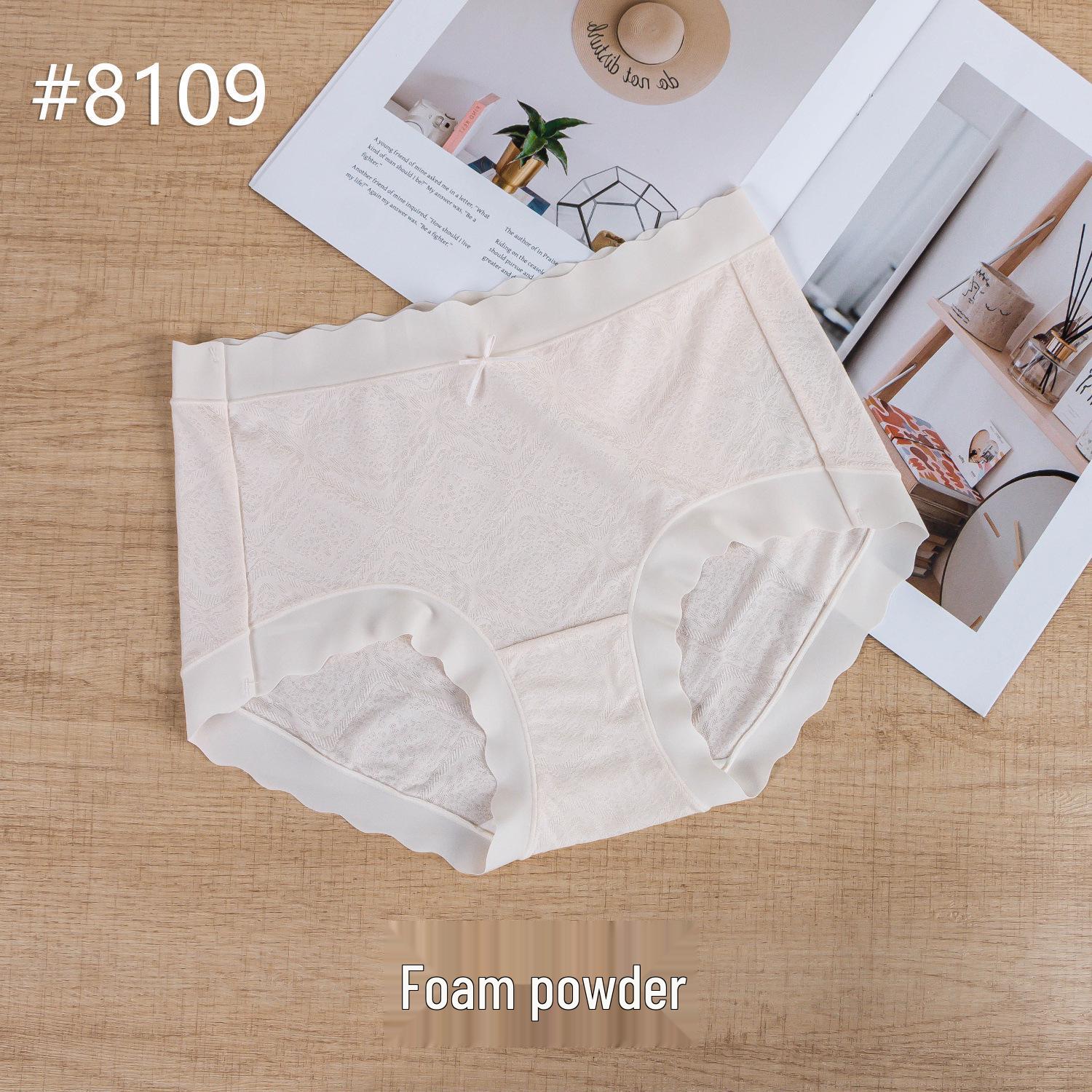 Modal Silk Women s Mid-Rise Seamless Jacquard Briefs - Xizi Jiao Spring/Summer 8109 One Size