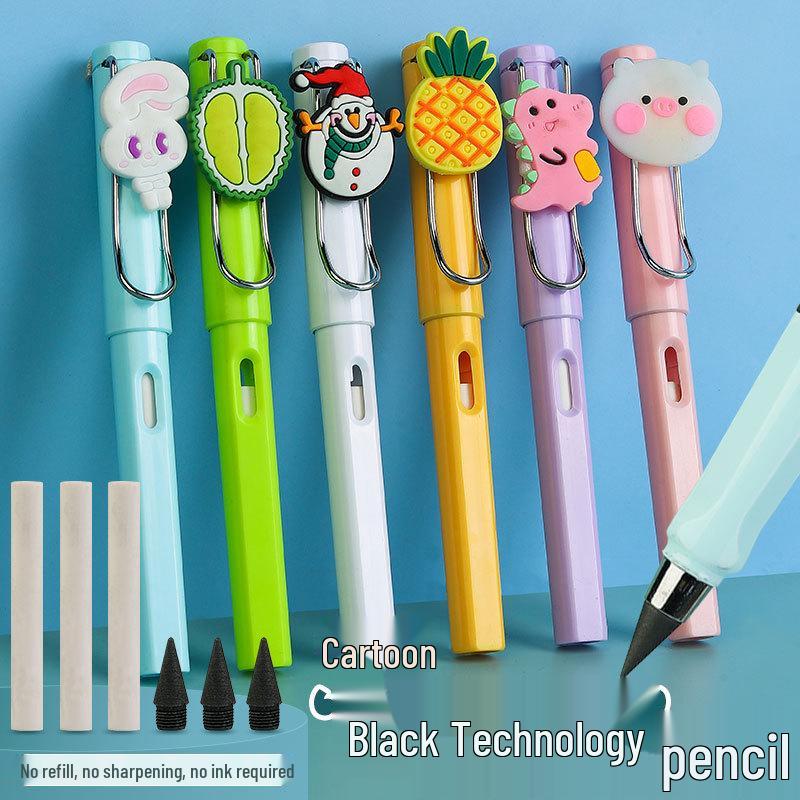 Eternal Pencil: No-Sharpen, Erasable, Break-Resistant Lead, Inkless, Ideal for Sketching & Correcting Writing Posture (Student Set)
