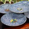 Waza no Kura Plate Set Stylish Kutani Ware Medium Plates of Period Painting Design Ceramic Japanese Tableware Serving Plates Made in Japan Perfect for