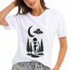 Alien Spaceship Get On Board Wounisex's Cotton T Shirt, Pure Cotton Premium Print, Durable, Casual And Fashionable, Perfect For UFO Lovers And SciFi E