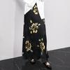 Elegant Floral Print High-Waist A-Line Maxi Skirt