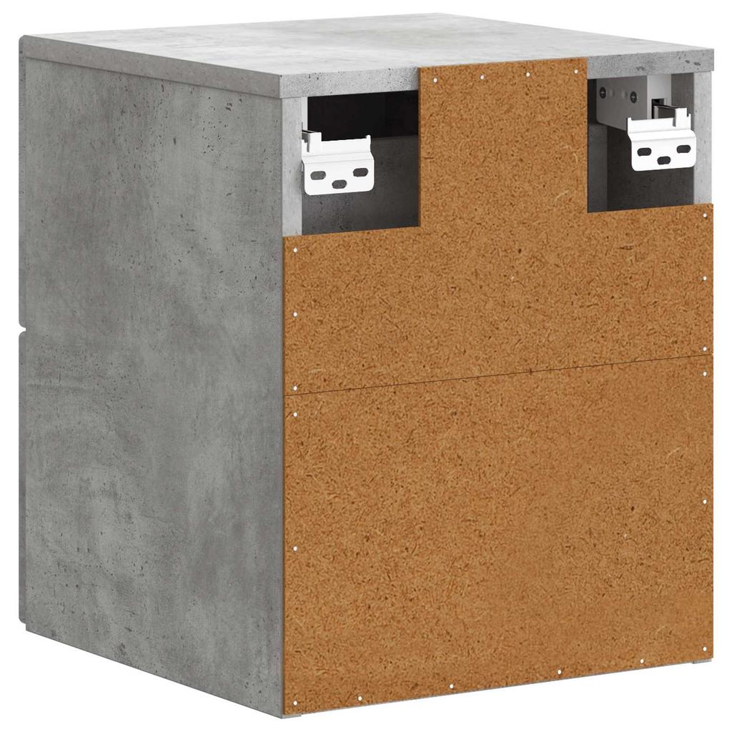 Wall Mounted Nightstand 2 pcs Concrete Grey 34.5 x 33 x 40 cm