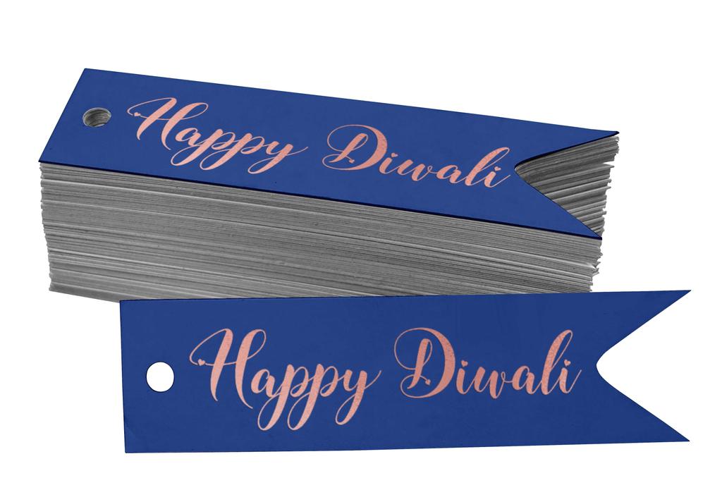 Inkdotpot Pack Of 100 Happy Diwali Favor Paper Tags Craft Real Gold Foil Hang