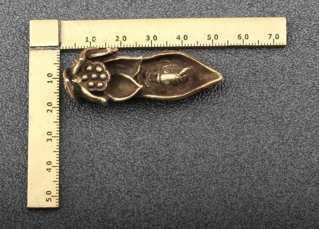 Antike Bronze Lotus Karpfen Schreibtischdekorationen Räuchergefäß Vintage Kupfer Tischornament Heimdekoration Handwerkszubehör